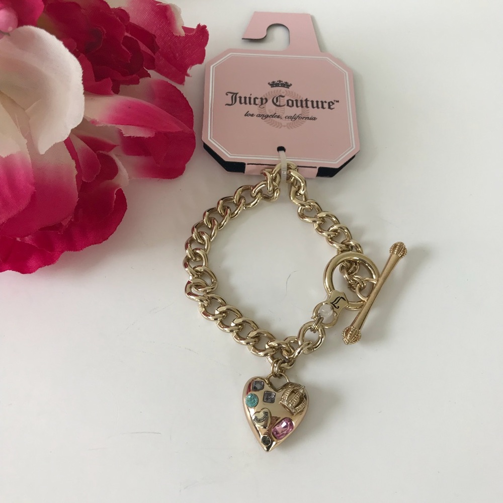 Nwt Juicy Couture Dangling Heart Charm Bracelet - Picture 5 of 7